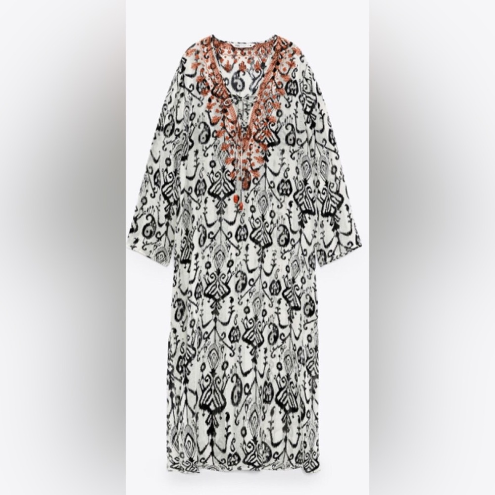 Zara kaftan Maxi dress stunning size S over size can fit up to M